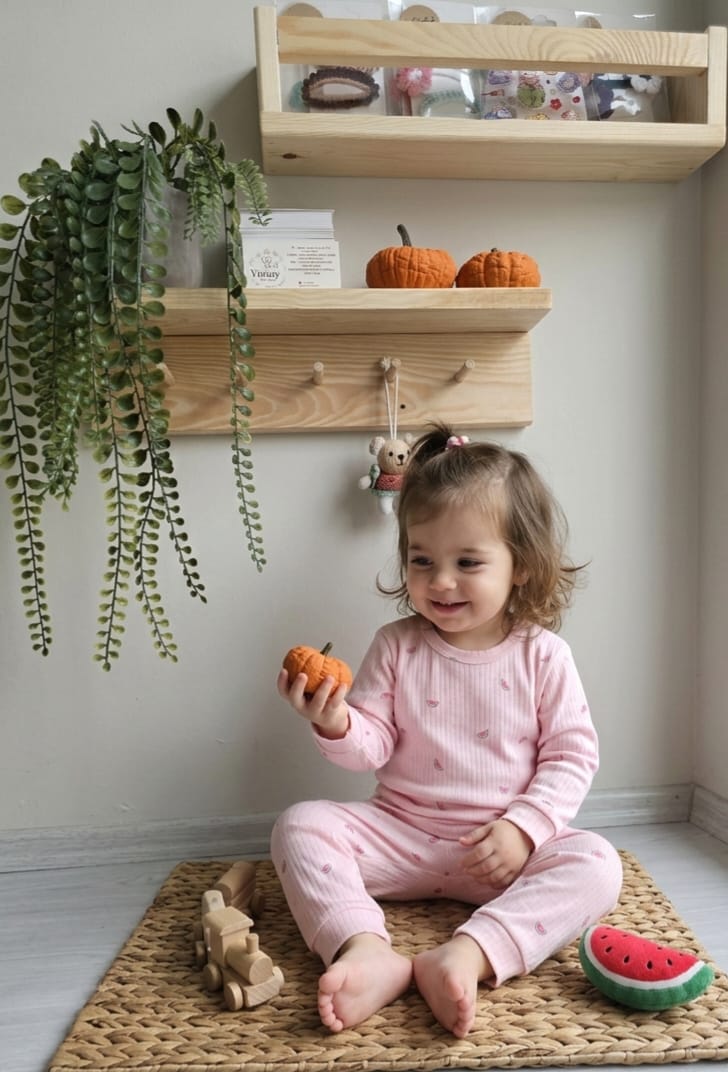 Karpuzlu düz model pijama takımı