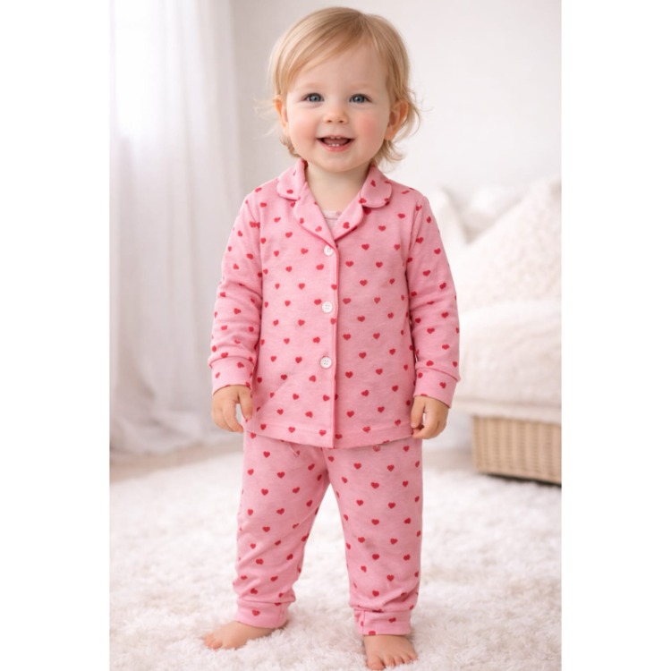 Kalp Desen Pijama Takımi