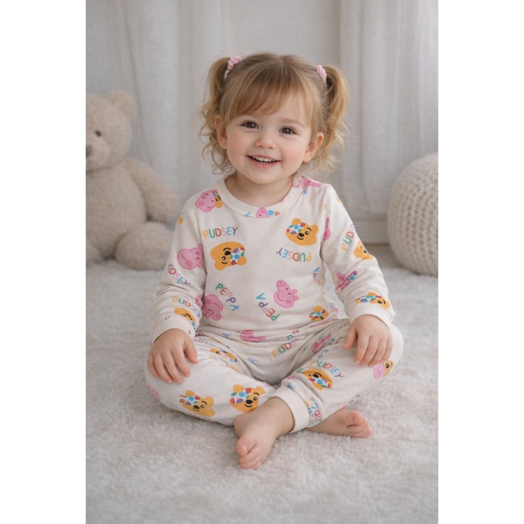 Peppa Pig ve Pudsey Desenli Pijama Takımi
