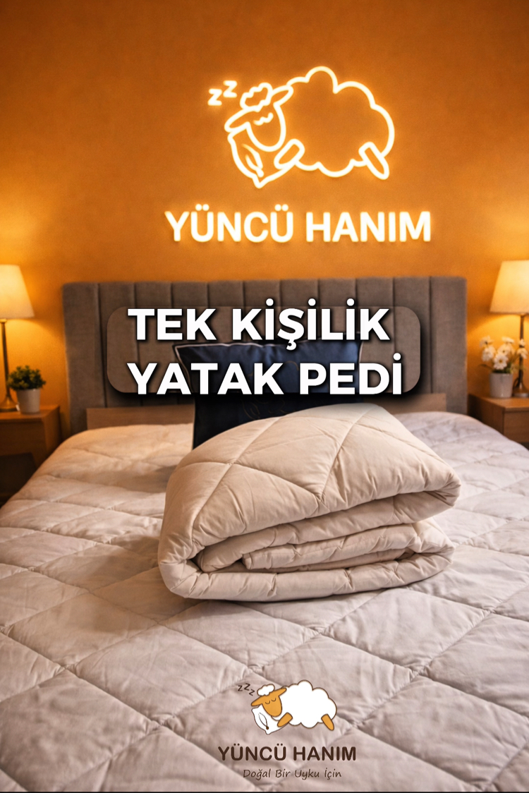 Yün Yatak Pedi Tek Kişilik 100-200 2 kg Merinos Kuzu Yünü