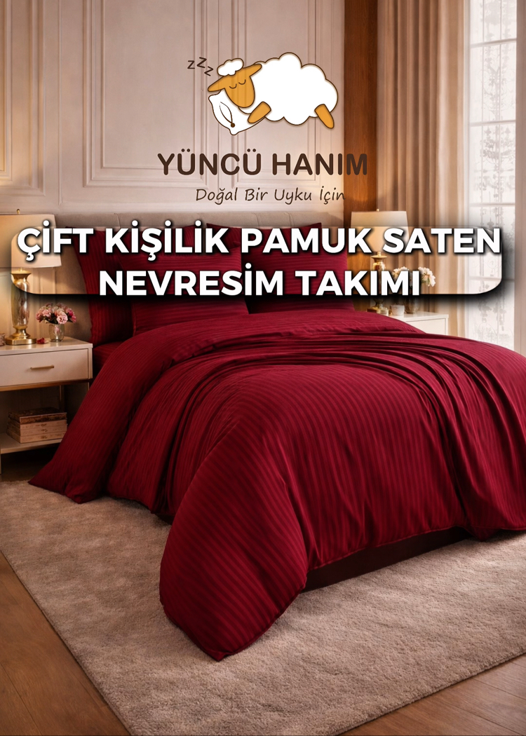 Pamuk Saten Nevresim Takımı Çift Kişilik