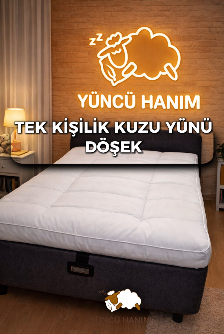Kuzu Yünü Tek Kişilik Döşek 100/200 cm 12 kg