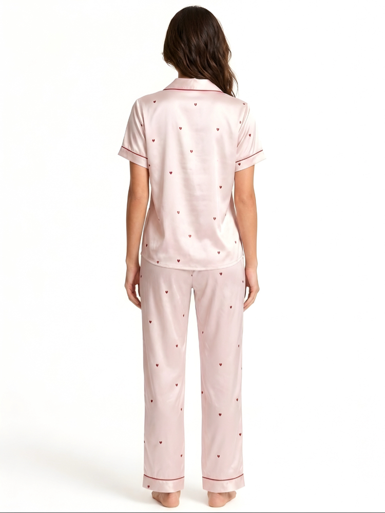Victoria’s Secret Saten Mini Kalpli Toz Pembe Pijama Takımı