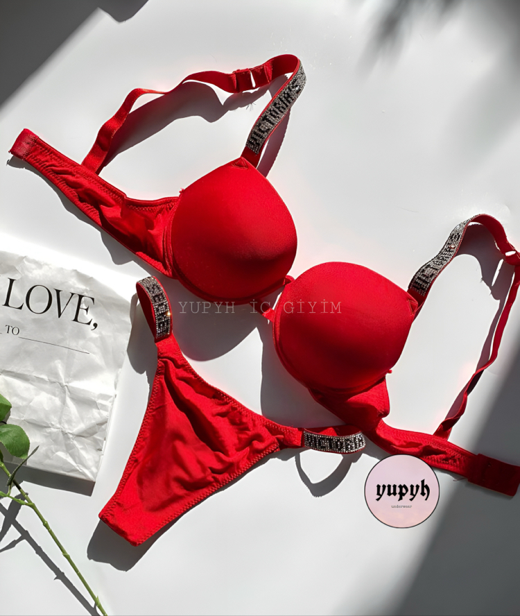 Victoria’s Secret Kırmızı Destekli Very Sexy Shine Takım