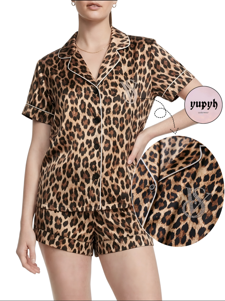 Victoria’s Secret Saten Leo Şortlu Pijama Takım