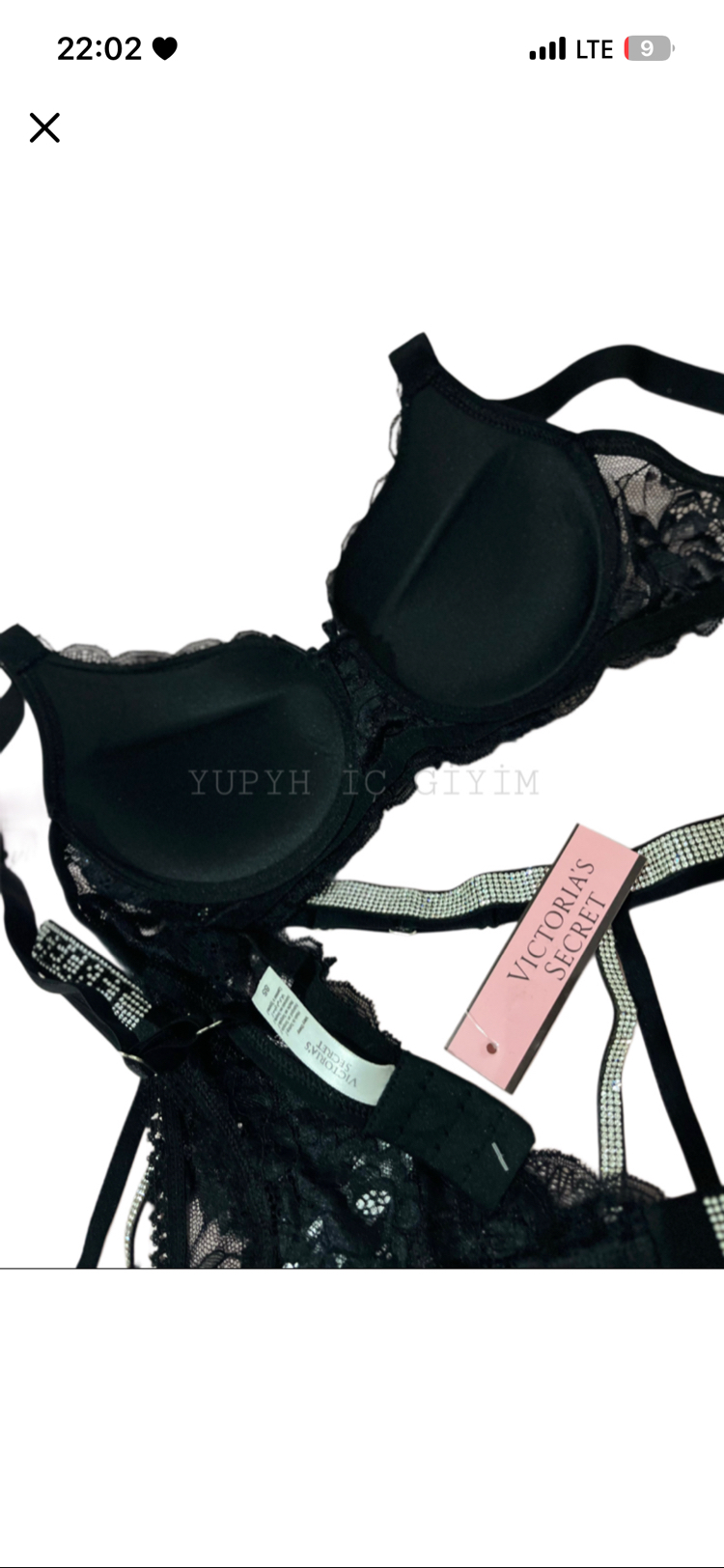  Victoria’s Secret Taşlı Kırmızı Dantelli Sütyen Takım