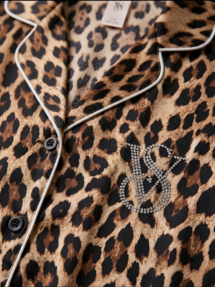 Victoria’s Secret Saten Leo Şortlu Pijama Takım