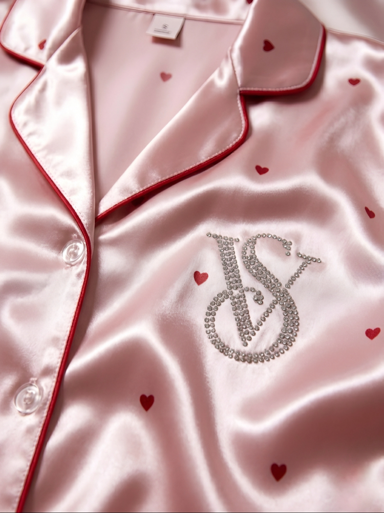 Victoria’s Secret Saten Mini Kalpli Toz Pembe Pijama Takımı