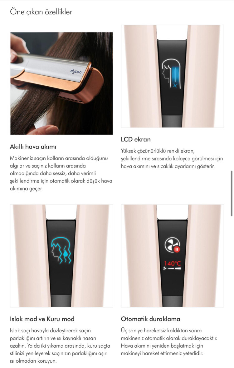 DYSON Airstrait Islak Kuru Saç Düzleştirici / Ceramic Pink Rengi