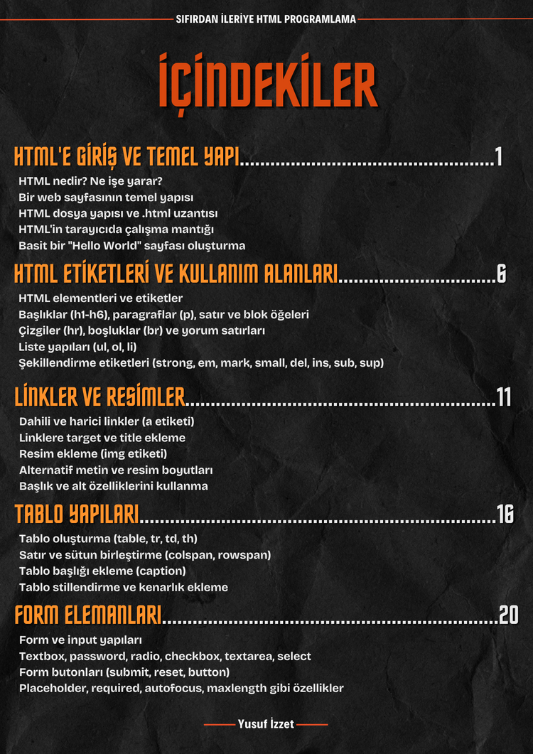 Sıfırdan İleriye Html Programlama
