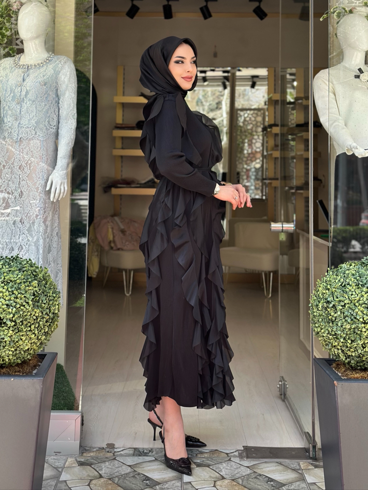 ⚜️İthal Tül Detaylı Elbise ⚜️