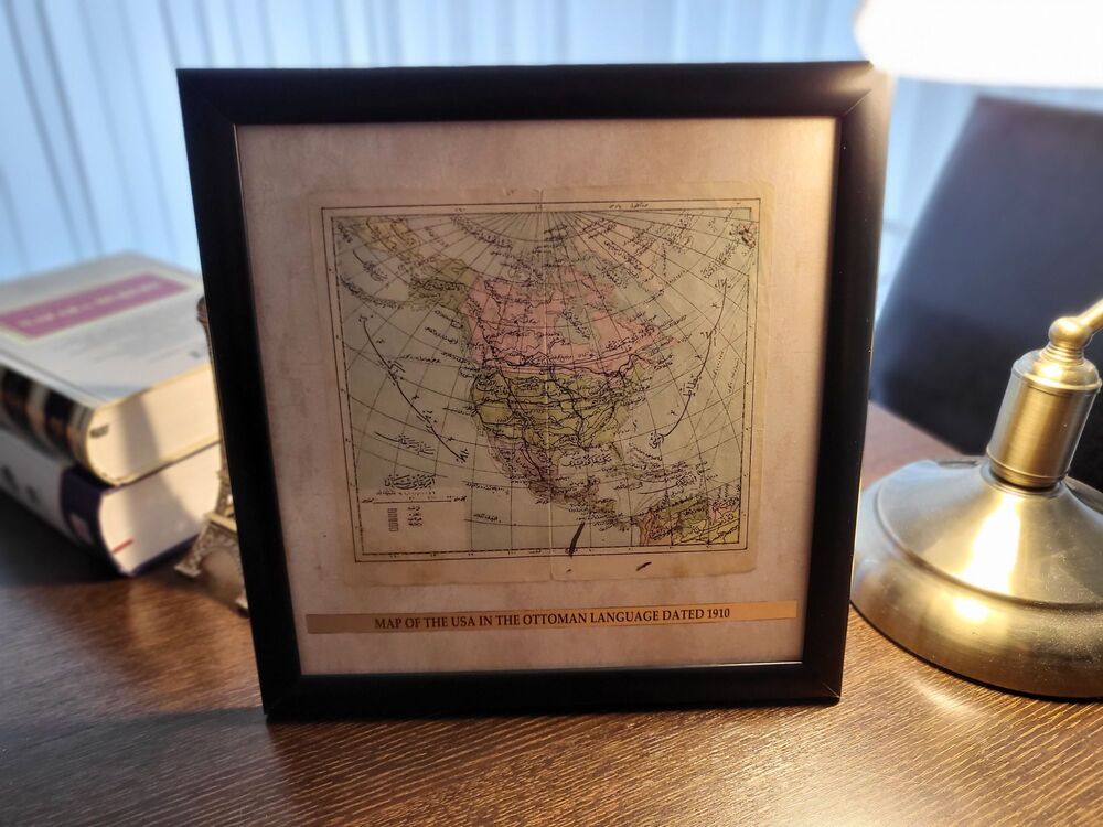1910 Tarihli Orjinal Osmanlıca ABD Haritası - ZRN0095