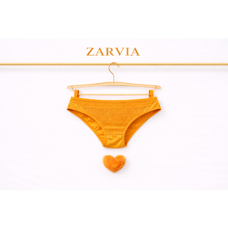 ZARVIA Destekli Dolgulu Turuncu Sütyen Slip Takım 