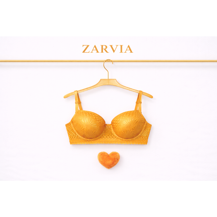 ZARVIA Destekli Dolgulu Turuncu Sütyen Slip Takım 