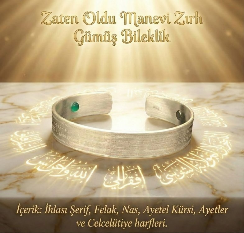 Zaten Oldu Manevi Zırh Gümüş Bileklik