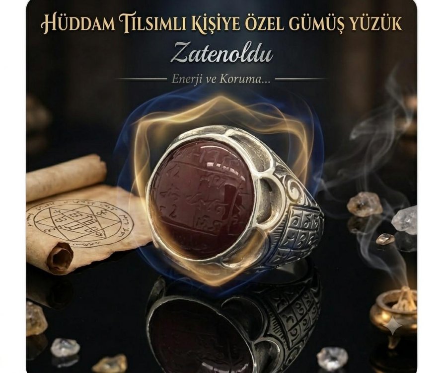 Hüddam Tılsımlı Kişiye Özel Gümüş Yüzük