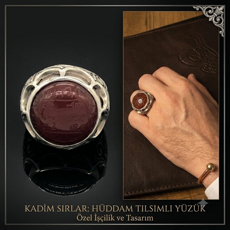 Hüddam Tılsımlı Kişiye Özel Gümüş Yüzük