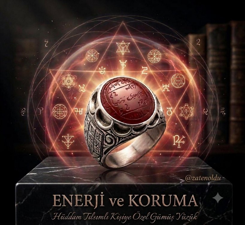 Hüddam Tılsımlı Kişiye Özel Gümüş Yüzük