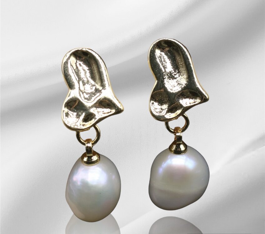 ✨ Silver Kalp İnci küpe ✨