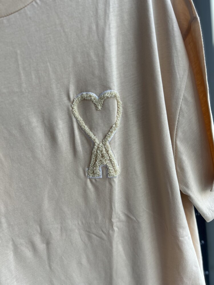 Nakışlı A Marka T-Shirt - Bej