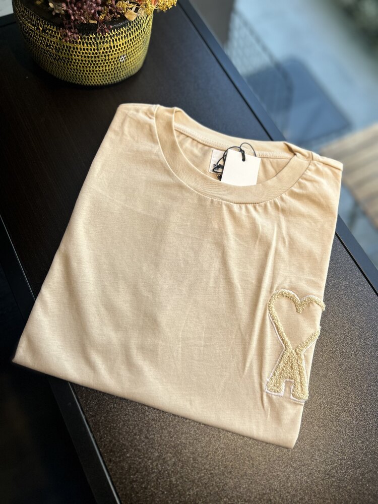 Nakışlı A Marka T-Shirt - Bej