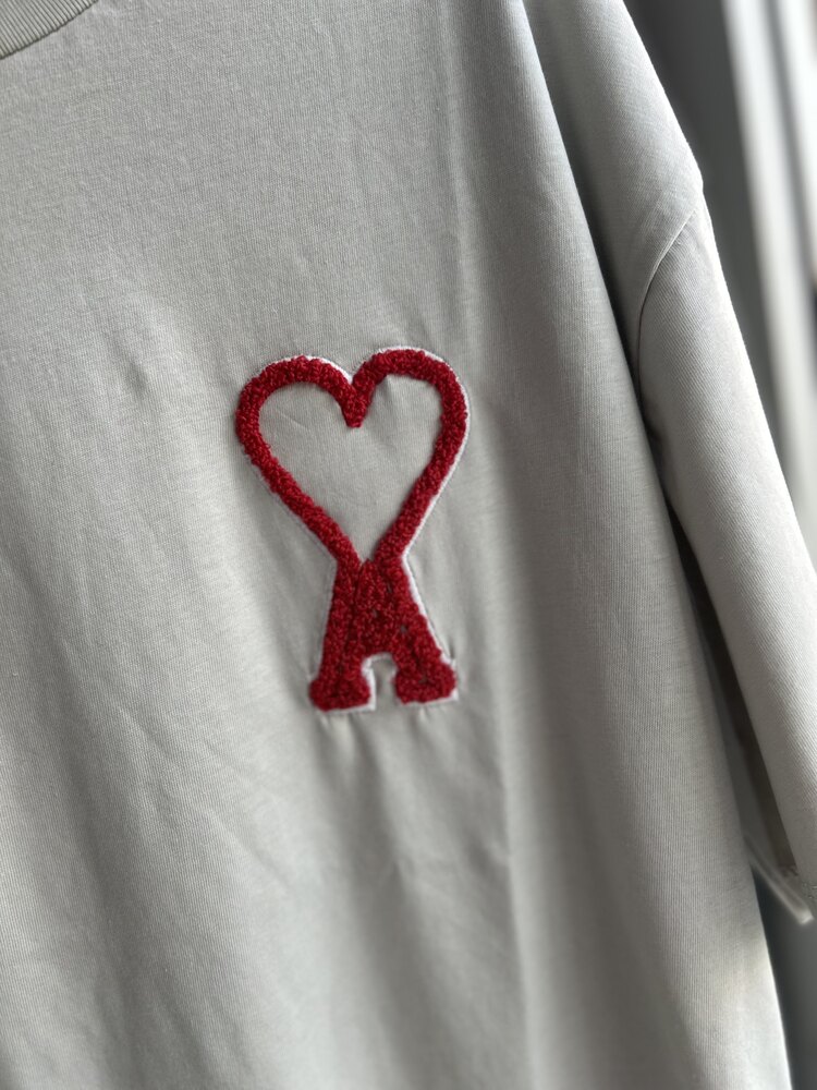 Nakışlı A Marka T-Shirt - Gri