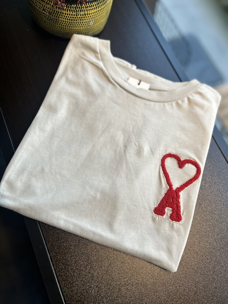 Nakışlı A Marka T-Shirt - Gri