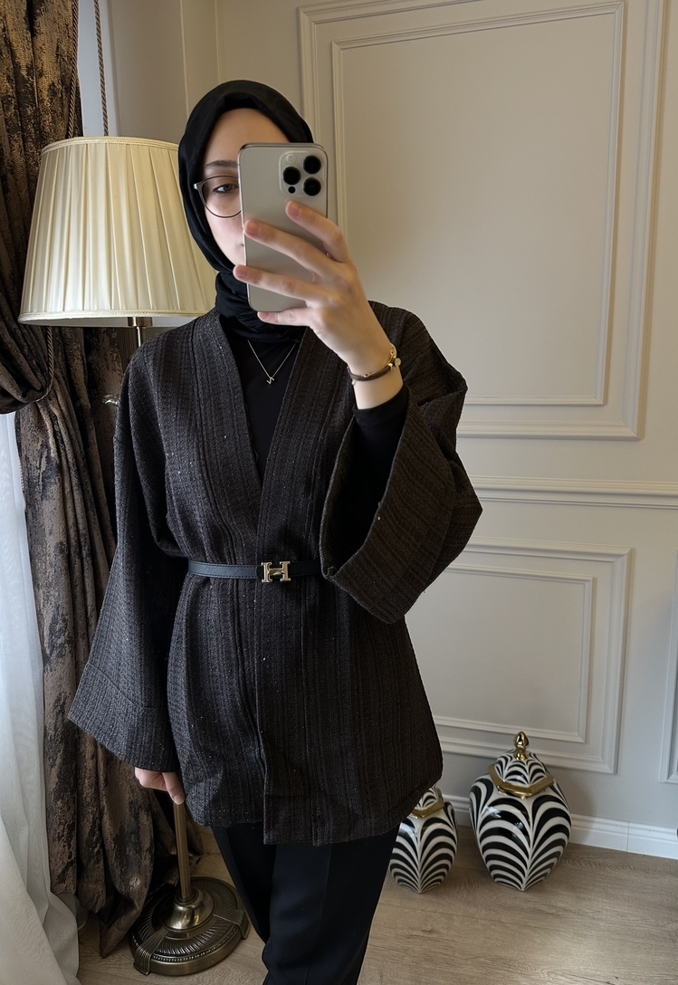Tüvit Pullu Kimono/Ceket