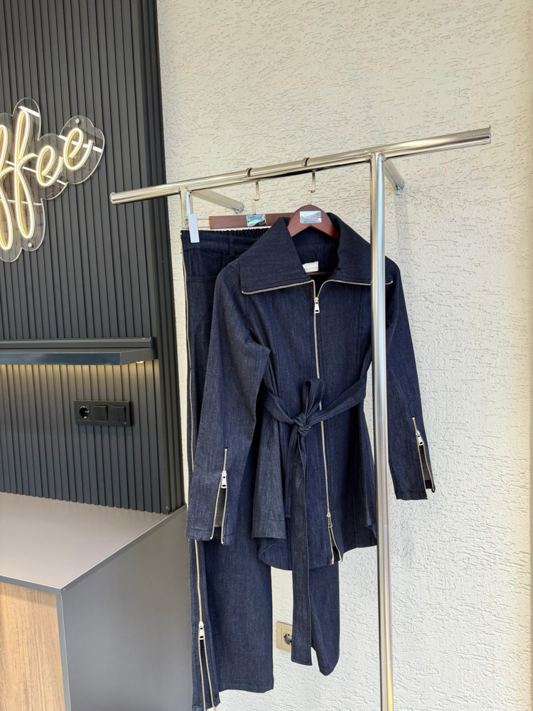 Fermuarlı Denim Takım