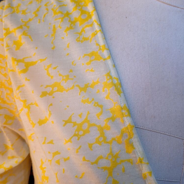 Sarı Batik Pamuklu Kimono Hırka