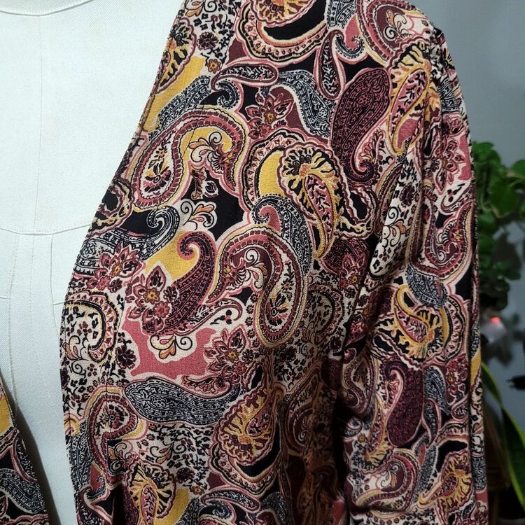 STD/Kahverengi Etnik Desenli Kimono Takım