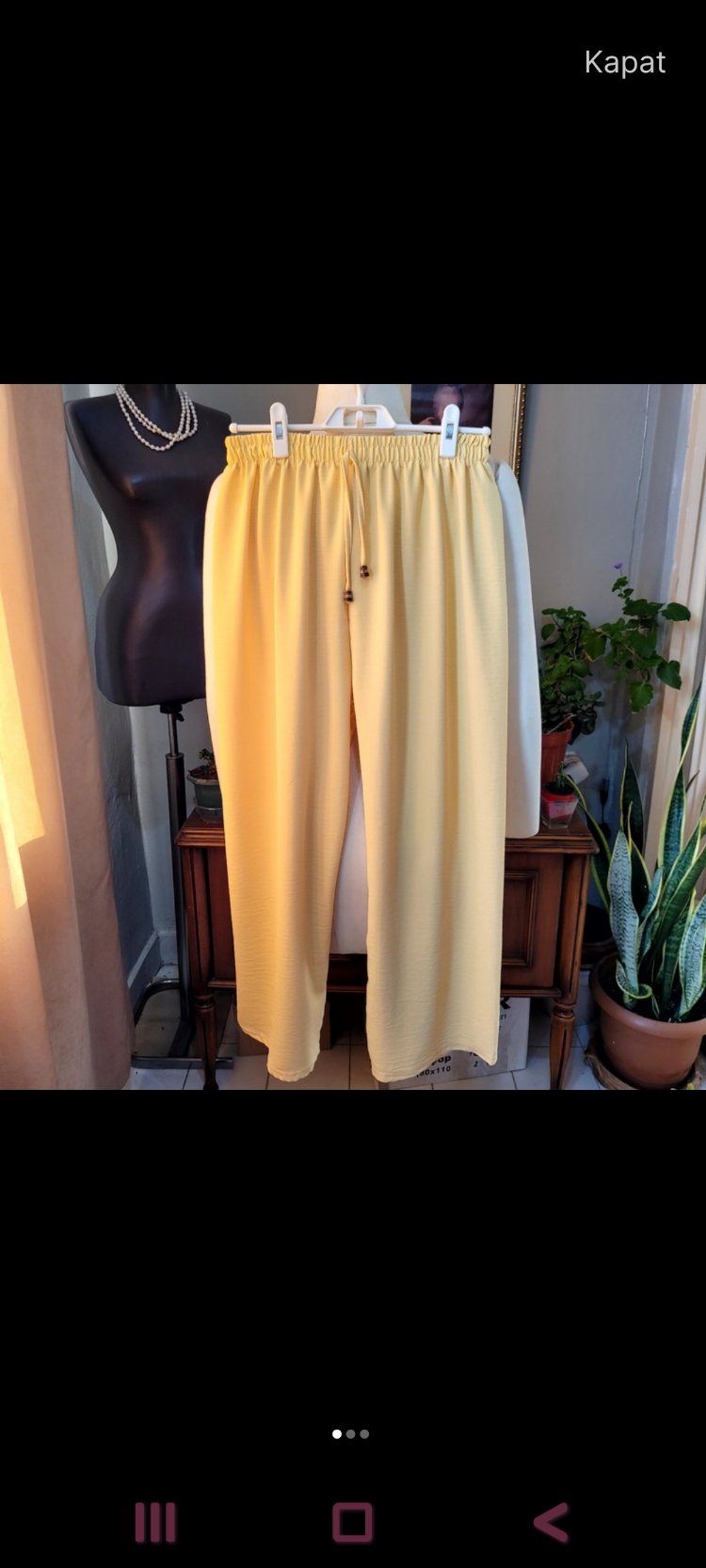 Tereyağı Sarısı Rahat Kesim Pantolon