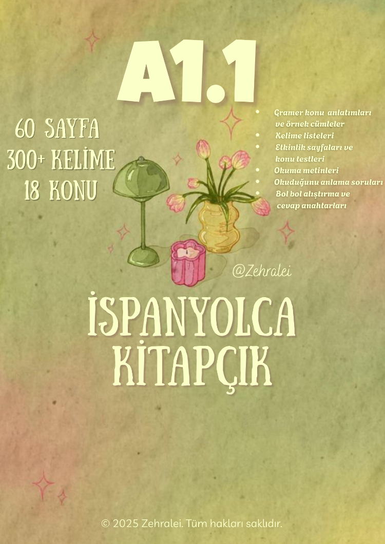 Sıfırdan İspanyolca : A1.1 Kitapçık  | Yanında Ücretsiz : 10 günlük çalışma programı