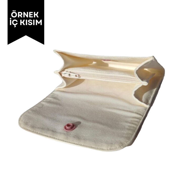 Lale Nakışlı Orta Boy Cüzdan (Mor Laleler)