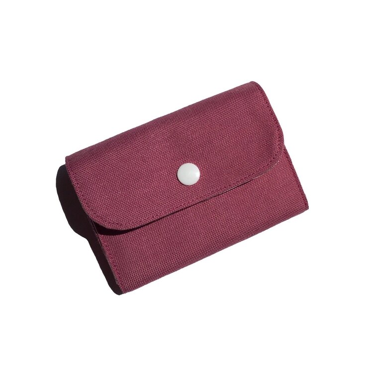 Lale İşlemeli Mini Cüzdan (Koyu Pembe)