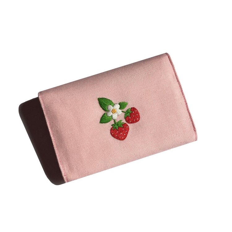 Çilek Nakışlı Mini Cüzdan 