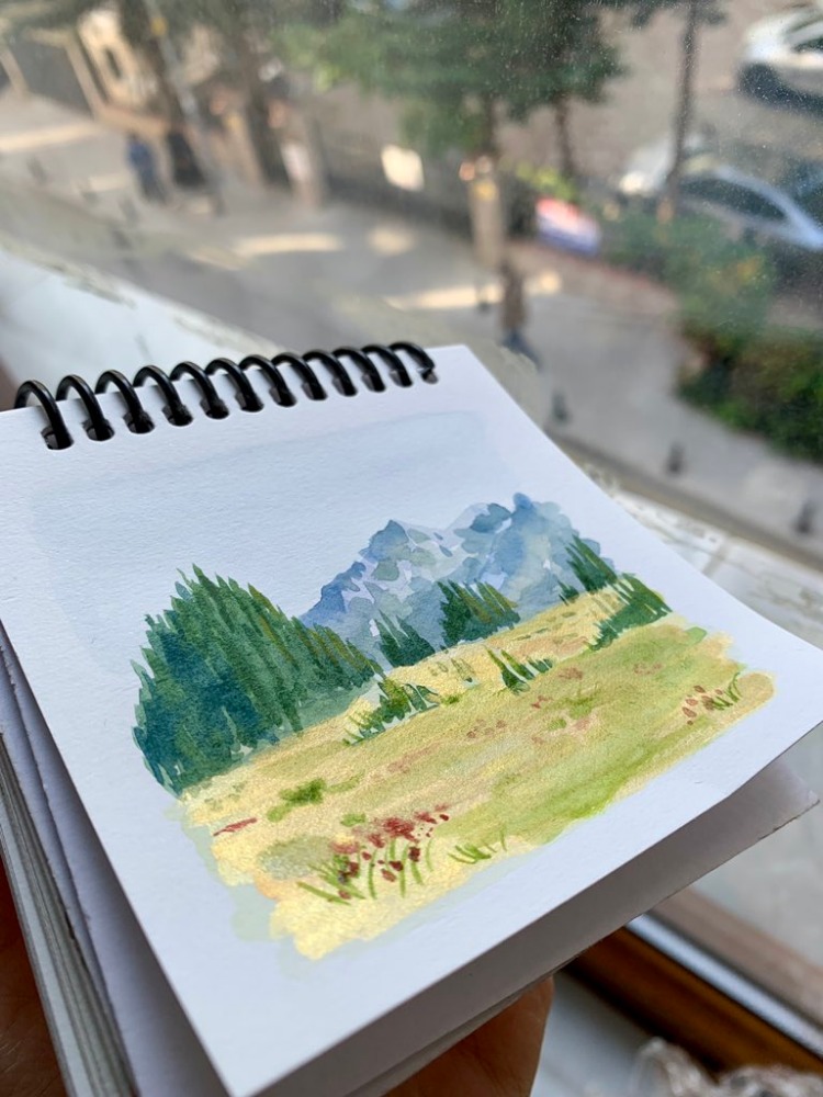 Son 50 Gün Serisi: no 2 (10x12,5 cm, Gold Çerçeveli)