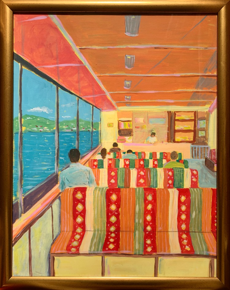 The Ferry Journey - Çerçeveli Orijinal Akrilik Tablo (30x40 cm)