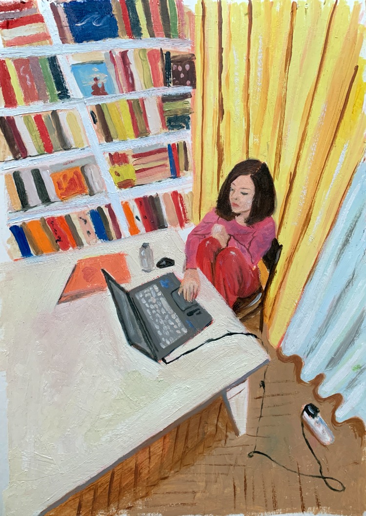 Yellow Curtains - Orijinal Yağlı Boya Tablo (21x30 cm)