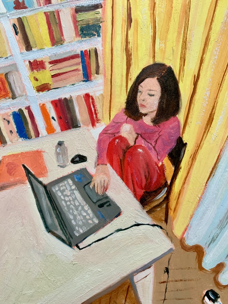 Yellow Curtains – Original Oil Painting on Fine Art Paper