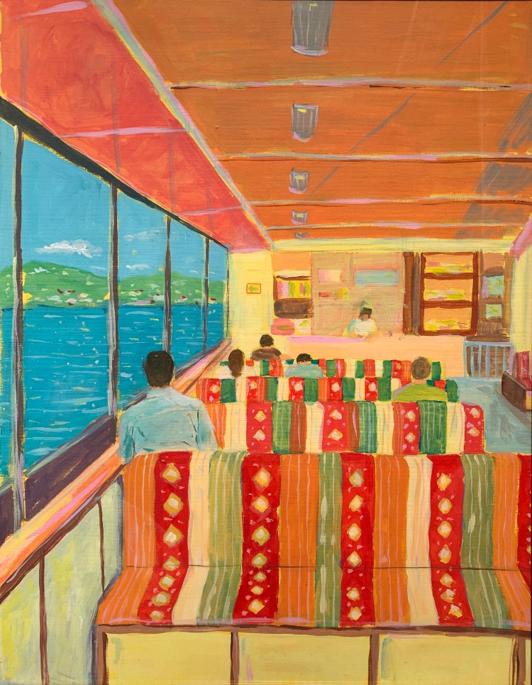 The Ferry Journey – Original Framed Acrylic Painting
