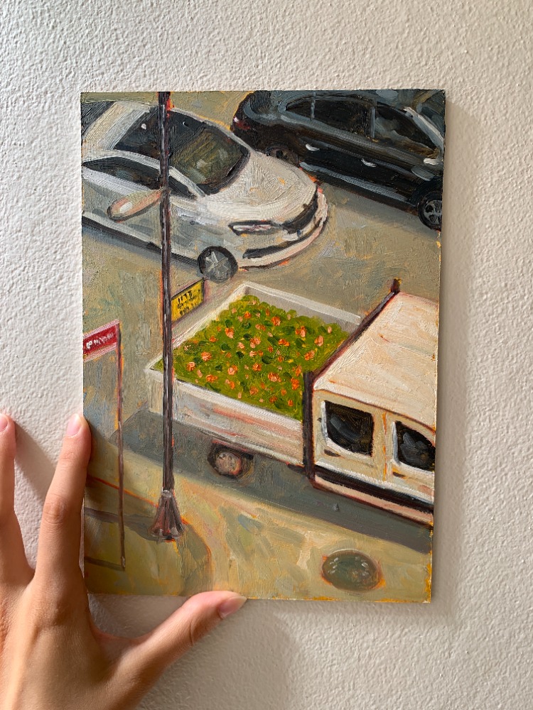 Unexpected Flowers – Original Oil Painting on Wood Panel