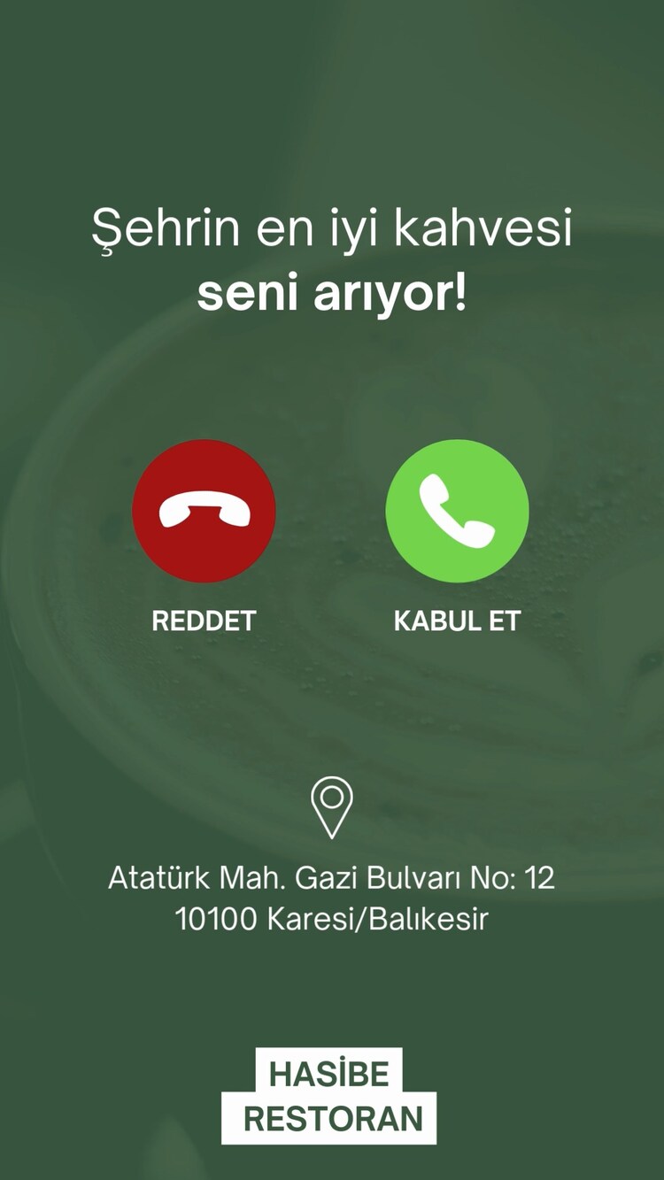 Yeşil ve Kırmızı Minimalist Kahve Instagram Hikayesi