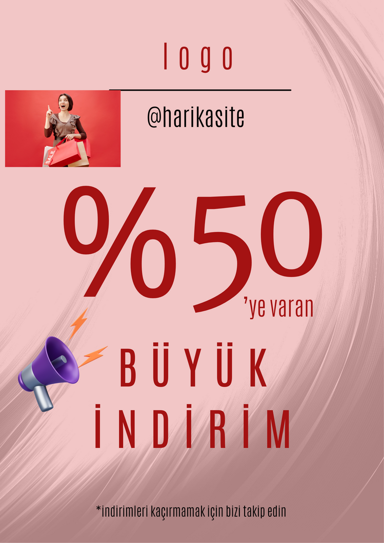 Sade Modern Kırmızı Siyah İndirim Afiş