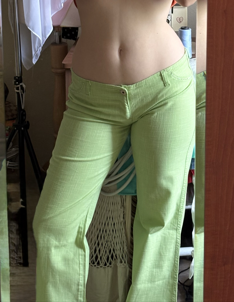 Dolce mint keten pantolon