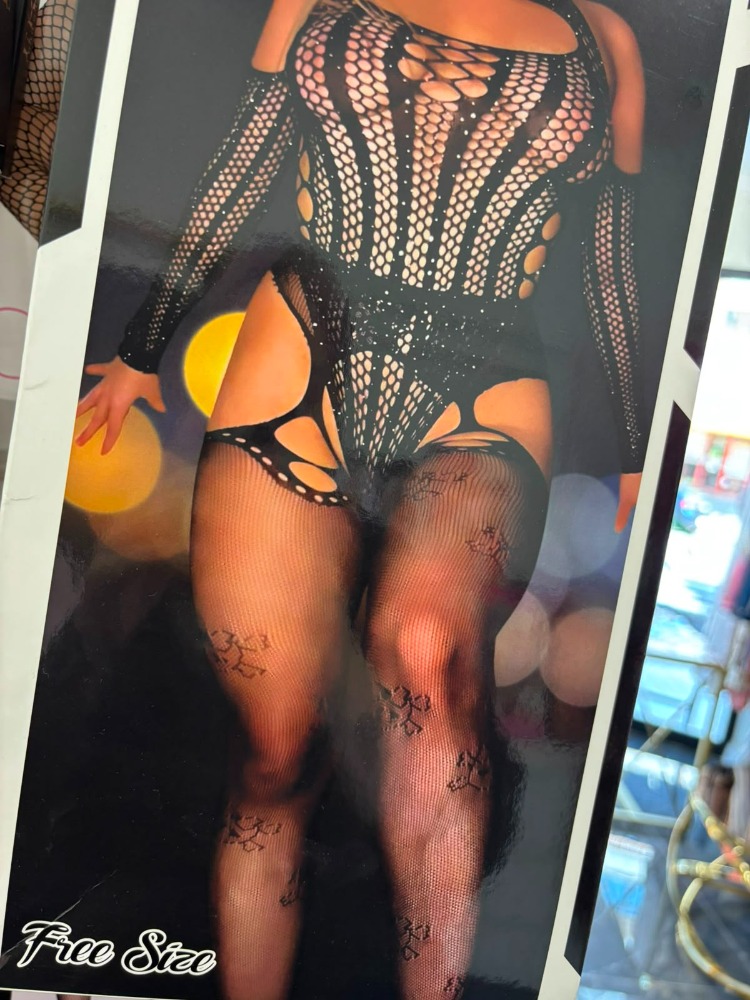 Desenli ve ışıltılı Bodystocking