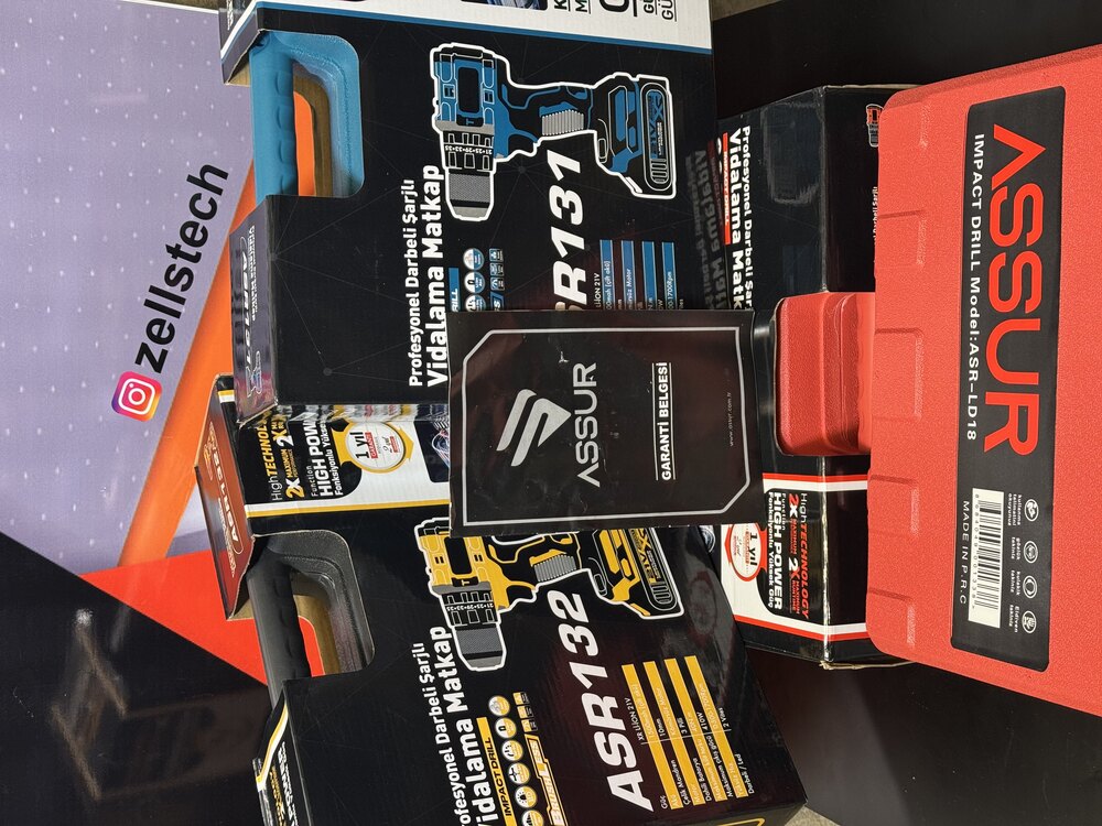 ASSUR ASR-131 Çelik Mandren Kömürlü Motor Darbeli Şarjlı Matkap