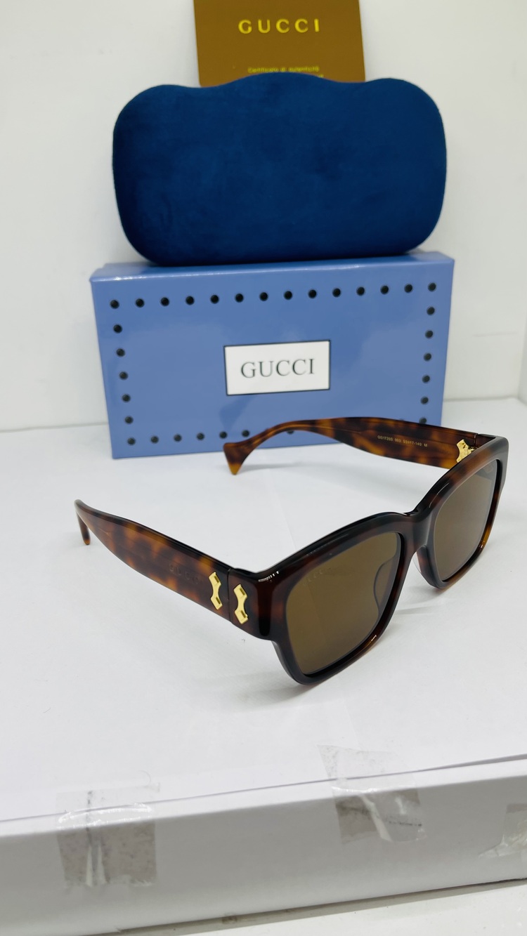 GUCCİ LEOPAR ÇERÇEVE KAHVE ŞEFFAF CAM