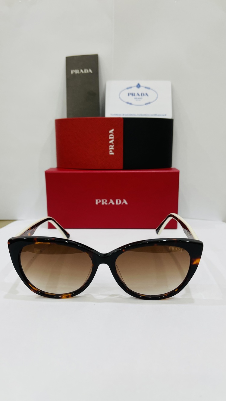 PRADA DESENLİ ÇERÇEVE KAHVE ŞEFFAF CAM