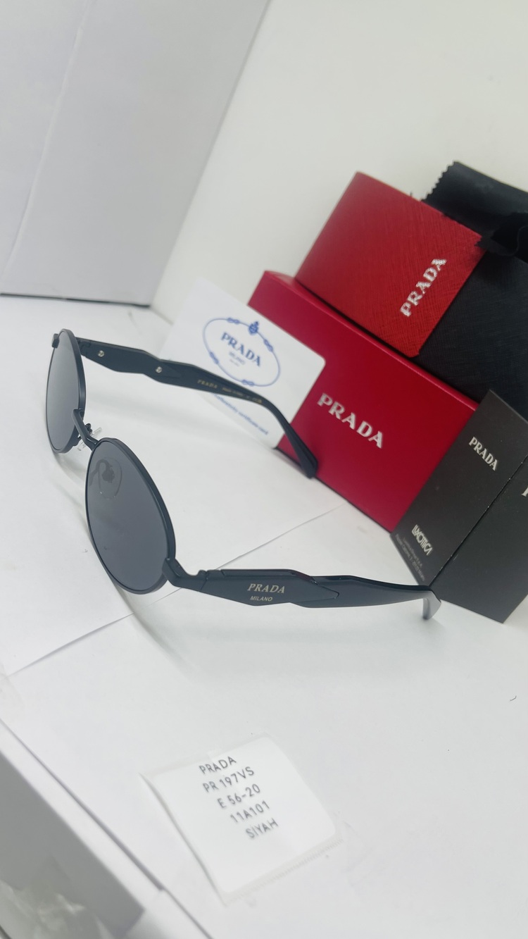 PRADA SİYAH ÇERÇEVE SİYAH ŞEFFAF CAM